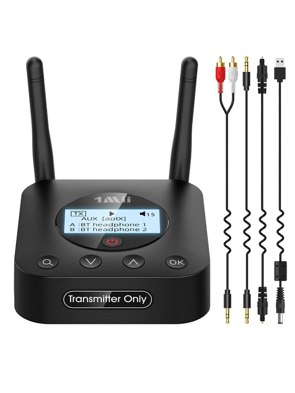 1Mii Bluetooth 5.3 TV Transmitter Dual Audio aptX LL Long Range